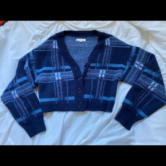 Pacsun La Hearts plaid button up sweater size s - Picture 1 of 3